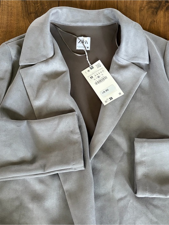 Zara Jackets & Blazers - NWT Women’s Zara Medium Long Coat Jacket Gray